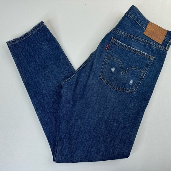 Levi’s 501 Button Fly Short Skinny Distressed Jeans Womens 28 X 28 - Picture 15 of 15